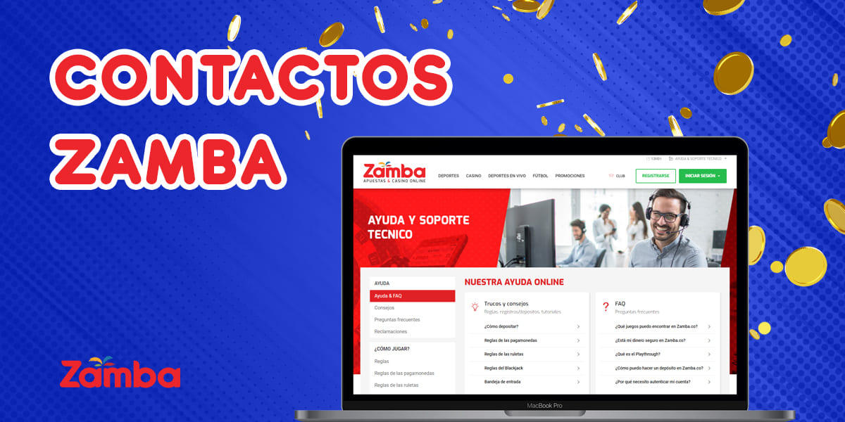 Contactos de soporte Zamba disponibles para usuarios de Colombia