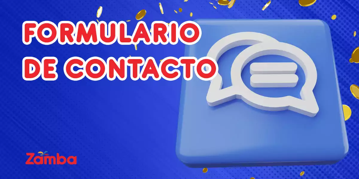 Formulario de comentarios en el sitio web de Zamba para obtener respuestas a preguntas