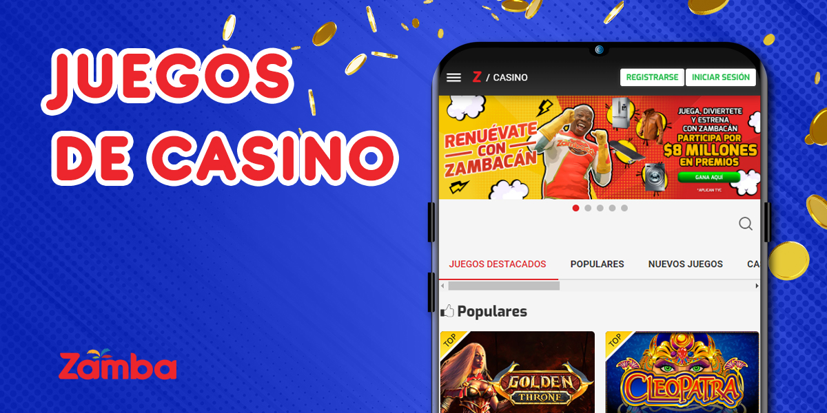 Qué juegos de la sección de casino online están disponibles para los usuarios de Colombia en la versión móvil de Zamba