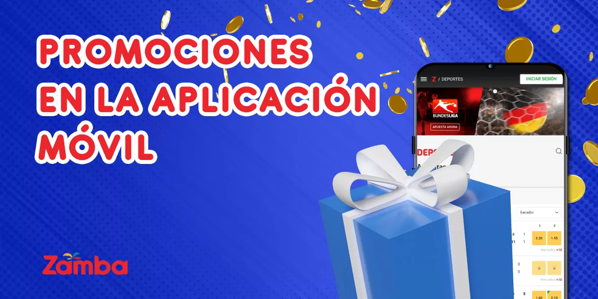 List of bonuses available on Zamba bookmaker mobile application