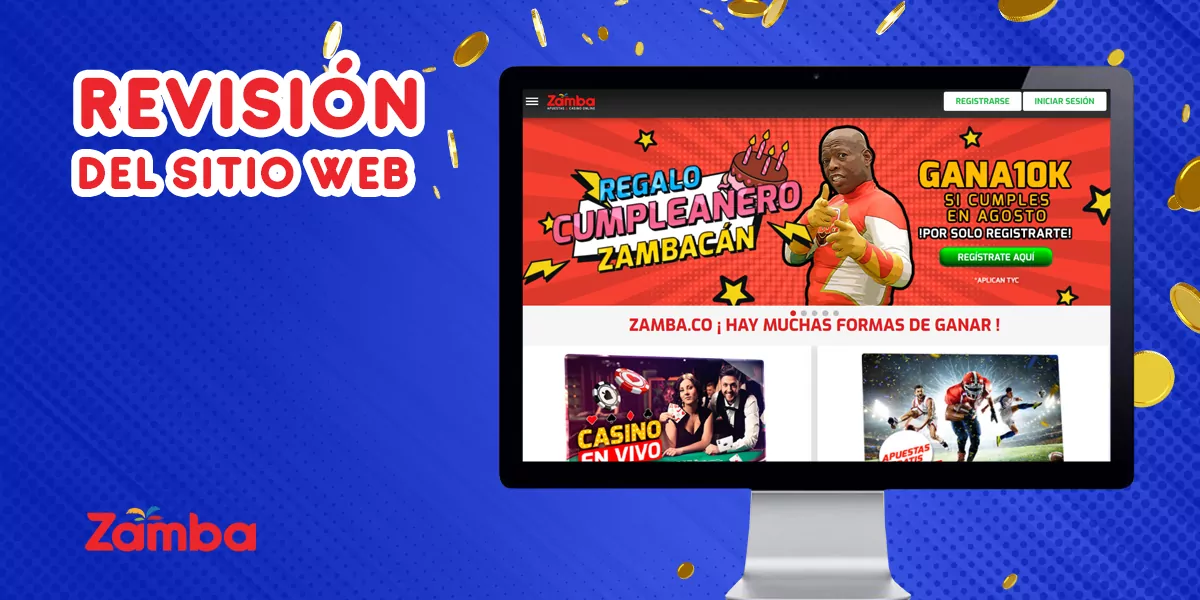 Características de la interfaz del sitio de apuestas deportivas y casino online Zamba