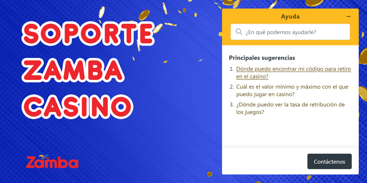 Cómo los usuarios de Colombia pueden contactar al equipo de soporte de Zamba